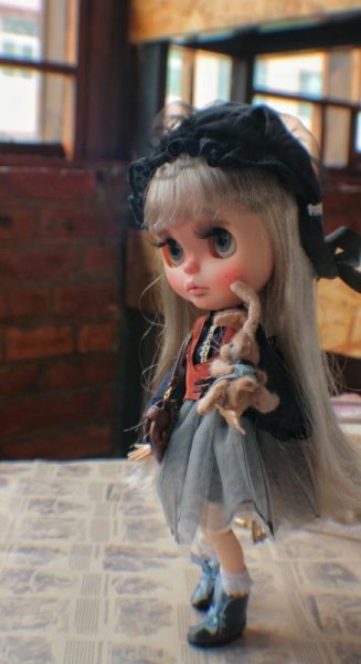 Photo12: hand sewing grey leather ribbon boots (of Irene's Lunch set) (12)