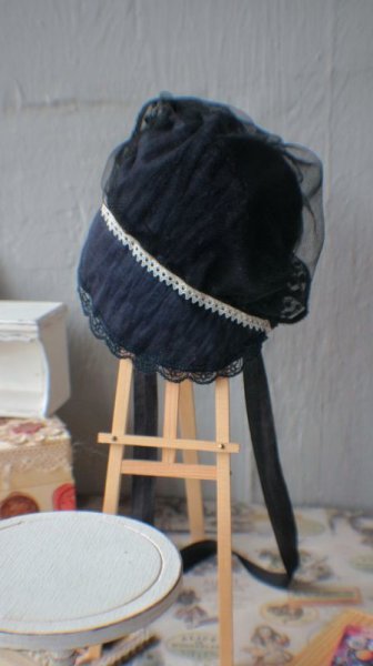 Photo1: Vintage bonnet hat (of Irene's Lunch set) (1)