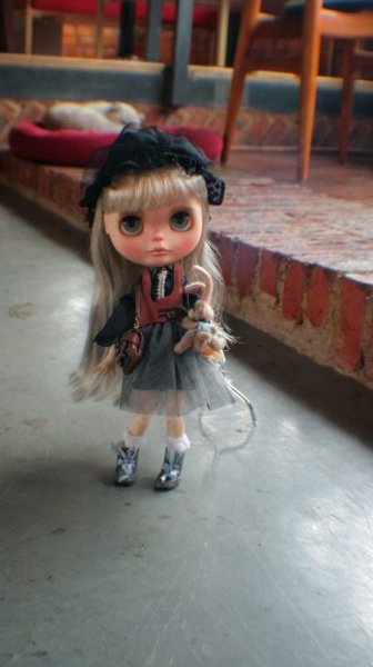 Photo13: hand sewing grey leather ribbon boots (of Irene's Lunch set) (13)