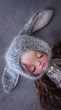 Photo1: bunny hat in mixed grey (1)