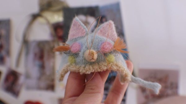 Photo2: sleeping kitty hat in mint (2)