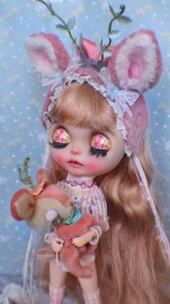 Photo13: many ways to use little pink deer headband (Pure & Peace Blessing to you) (13)