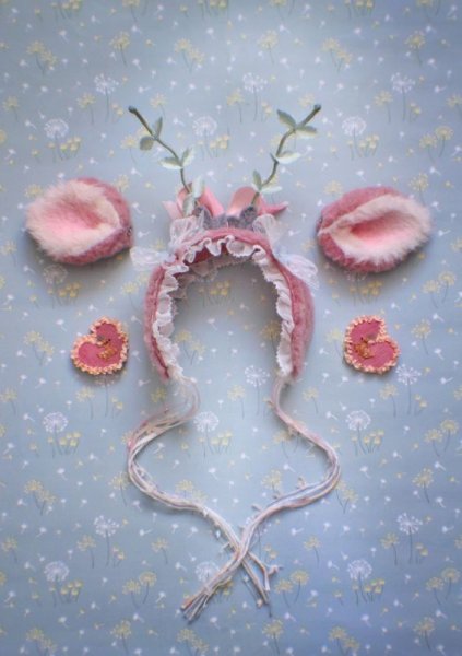 Photo2: many ways to use little pink deer headband (Pure & Peace Blessing to you) (2)