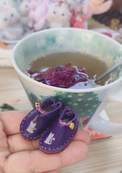 Photo3: kitty leather hand embroider shoes (3)