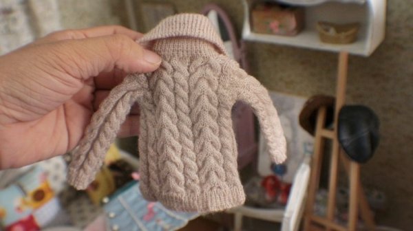 Photo3: cream classical twist sweater (3)