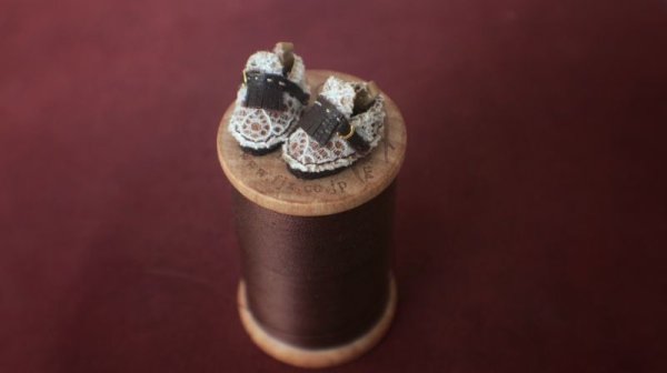 Photo8: white lace coffee shoes petite size (8)