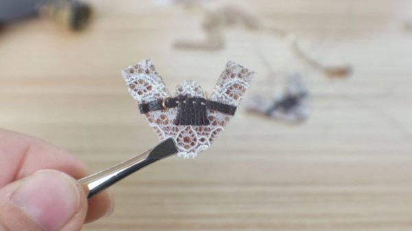 Photo10: white lace coffee shoes petite size (10)