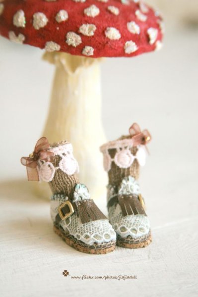 Photo2: lace leather shoes (2)