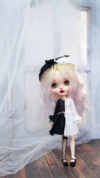 Photo6: Black and white Perfect Angel wings (2 ways to use) (6)