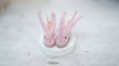 Photo1: pink Bunny Hand Knited boots shoes (of Pink Bunny Wonderland) (1)