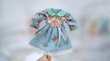 Photo1: 1:12 miniature art works spring summer flower dress in pink blue (1)