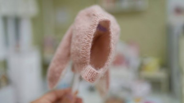 Photo1: bunny hat in pink (1)