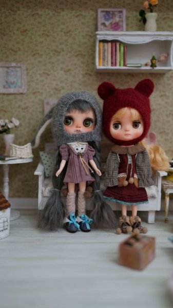 Photo4: cream twist pompom leg warmers (4)