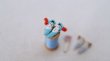 Photo1: 1:12 miniature art works Hand Knit tiny snowman socks (1)