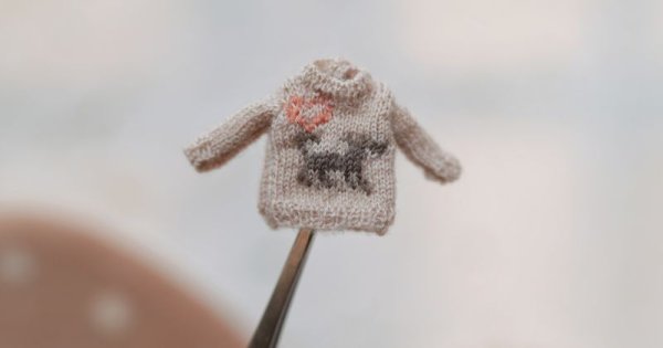 Photo1: cream dog sweater (1)