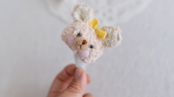 Photo16: cream bear hairpin & double hearts headband Set (16)