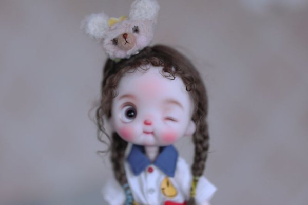 Photo5: cream bear hairpin & double hearts headband Set (5)