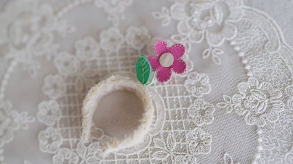 Photo5: 2 side to use pink plush & leather flower headband (5)