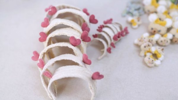 Photo12: double pink hearts headband (12)
