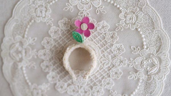 Photo4: 2 side to use pink plush & leather flower headband (4)