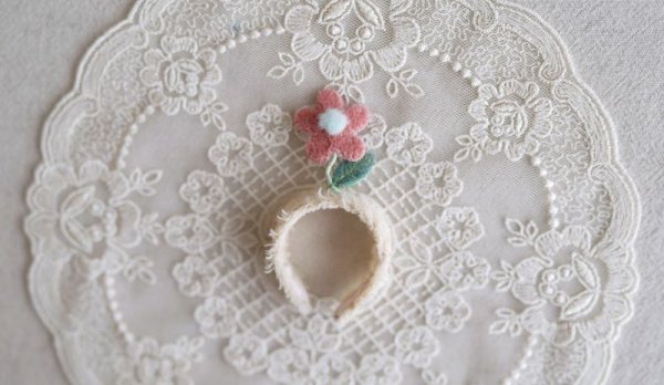 Photo3: 2 side to use pink plush & leather flower headband (3)