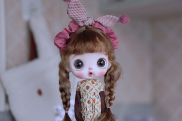 Photo6: pink checked pompom bowknot headband (6)