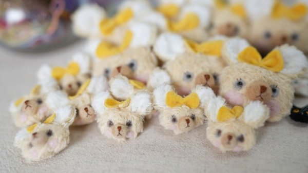 Photo20: cream bear hairpin (20)