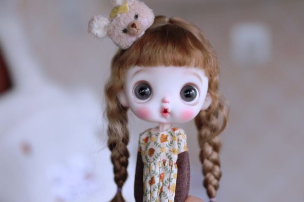 Photo6: cream bear hairpin & double hearts headband Set (6)