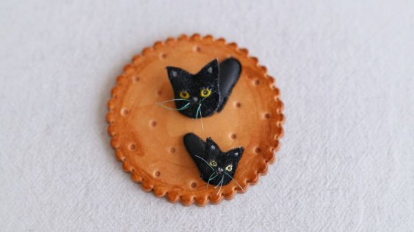 Photo2: black kitty hairpin (2)
