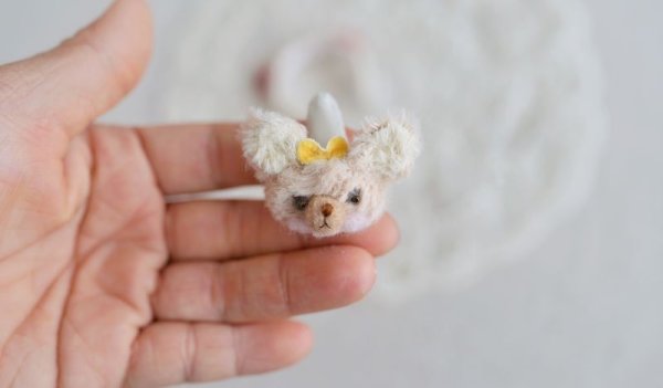 Photo8: cream bear hairpin (8)