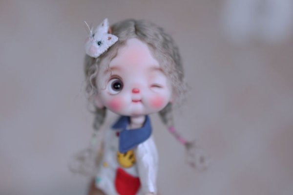 Photo4: white kitty hairpin (4)