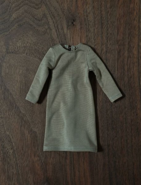 Photo1: army green grey dress tee   (1)