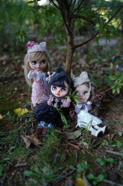 Photo14: Grey handmade kitty snow boots (French Cream Cake Dress in black) (14)