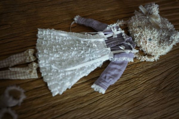 Photo17: cream hand knit kitty hat (French Cream Cake Dress in White) (17)