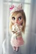 Photo3: pink hand knit kitty hat (French Cream Cake Dress in pink) (3)