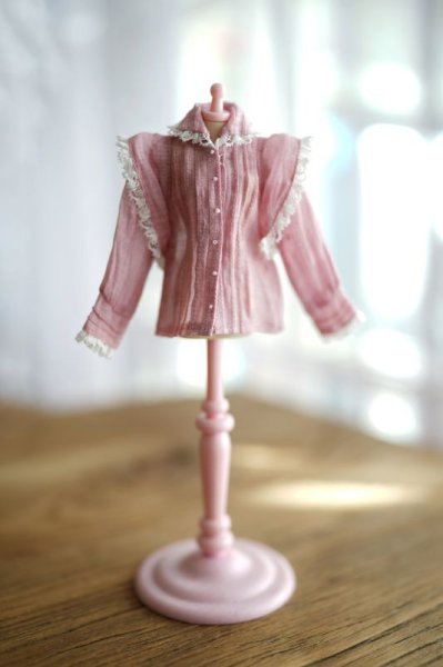 Photo1: pink vintage style shirts (French Cream Cake Dress in black) (1)