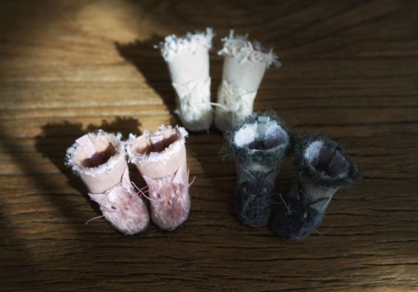 Photo4: Pink handmade kitty snow boots (French Cream Cake Dress in pink) (4)