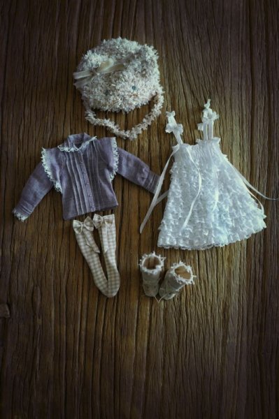 Photo15: cream hand knit kitty hat (French Cream Cake Dress in White) (15)