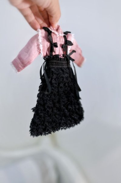 Photo7: Dark grey hand knit kitty hat (French Cream Cake Dress in black) (7)