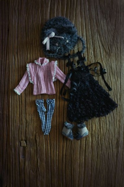 Photo18: Grey handmade kitty snow boots (French Cream Cake Dress in black) (18)
