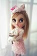 Photo7: pink hand knit kitty hat (French Cream Cake Dress in pink) (7)