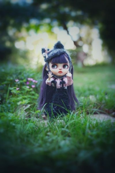 Photo11: Grey handmade kitty snow boots (French Cream Cake Dress in black) (11)